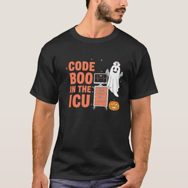 T-shirt Code Fantôme en soins intensifs Infirmière drôle H (Devant)
