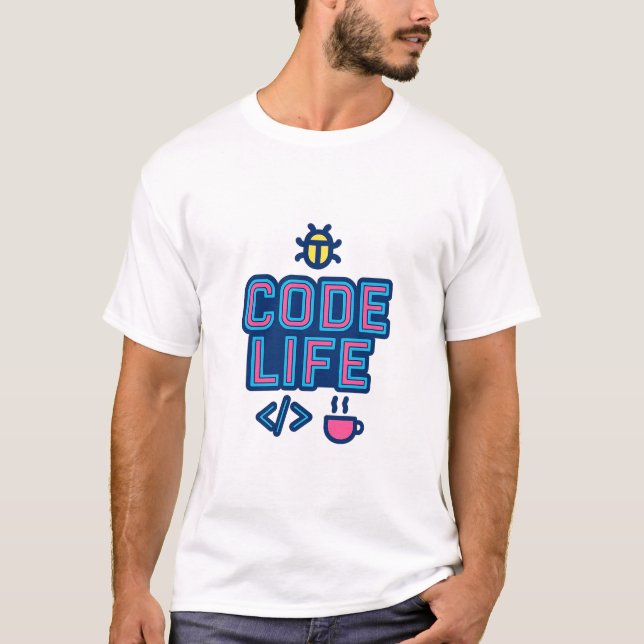 T-shirt CODE LIFE Dev Tee – Pour les programmeurs, codeurs (Devant)