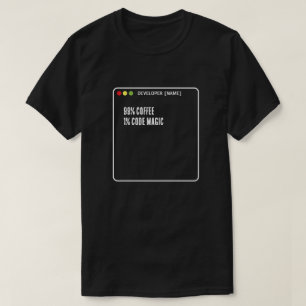 T-shirt Code Magique de Programmeur Drôle - Nom Personnali