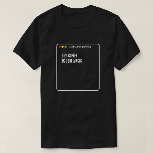 T-shirt Code Magique de Programmeur Drôle - Nom Personnali (Design devant)