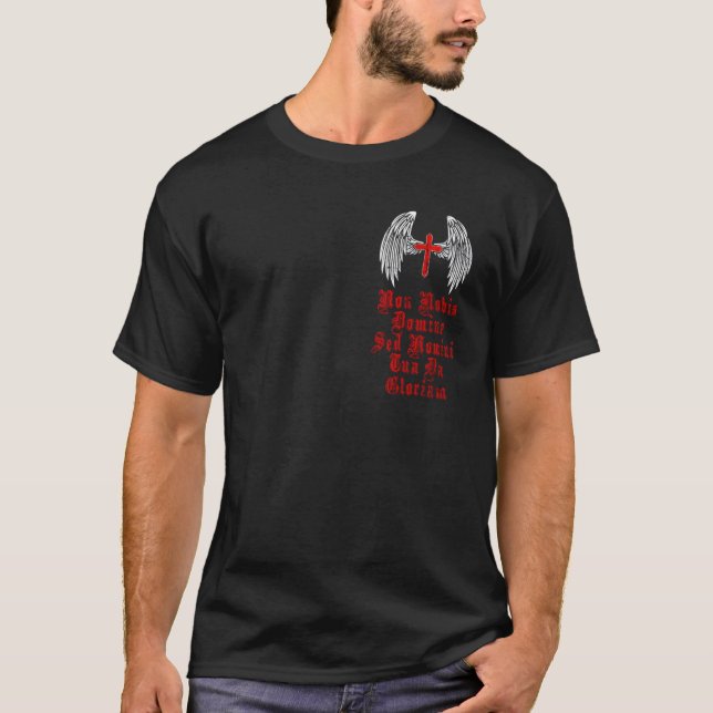 T-shirt Code Moral Templier Chevalier. Conception 2 Côtés. (Devant)