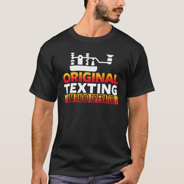 T-shirt Code Morse de l'opérateur radio de jambon textuel  (Devant)