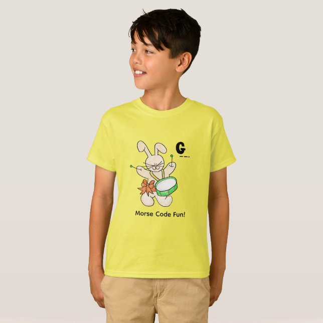 T-shirt Code Morse en dessin animé pour les enfants !  Let (Devant entier)