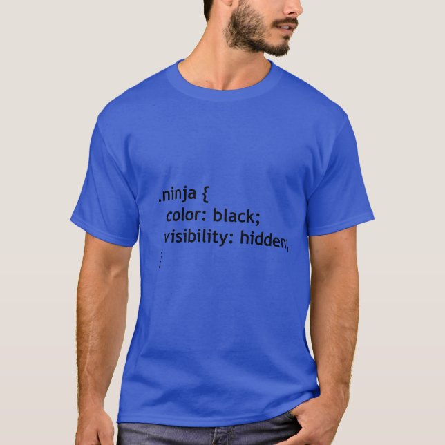 T-shirt code ninja, en-tête du script (Devant)