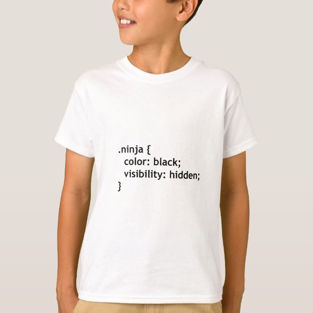 T-shirt code ninja, script (Devant)