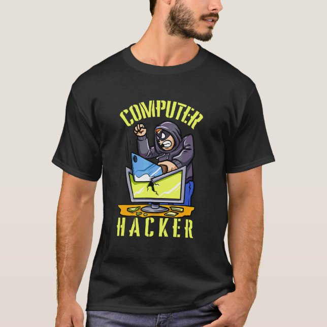 T-shirt Code ordinateur Cybersécurité informatique pirate  (Devant)
