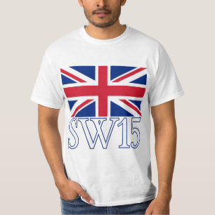 T-shirt Code postal SW15 de Londres avec Union Jack