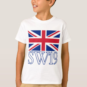 T-shirt Code postal SW19 de Londres avec Union Jack