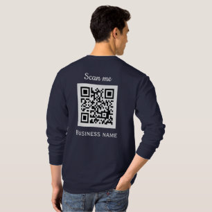 T-shirt Code QR Business Logo Professionnel Marine Bleu