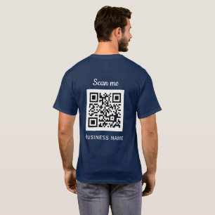 T-shirt Code QR Business Logo Professionnel Marine Bleu