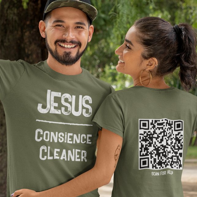 T-shirt Code QR Chrétien Jésus Pardonne Conscience Propre (Créateur téléchargé)