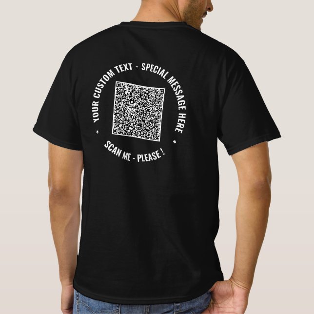 T-shirt Code QR couleur Texte personnalisé Modèle de T-Shi (Dos)