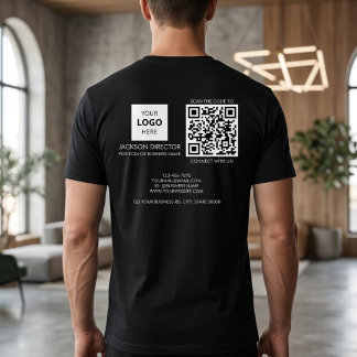 T-shirt Code QR de l'entreprise personnalisé Logo