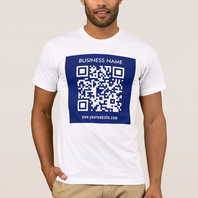 T-shirt Code QR (généré instantanément) modifiable | Bleu  (Devant)
