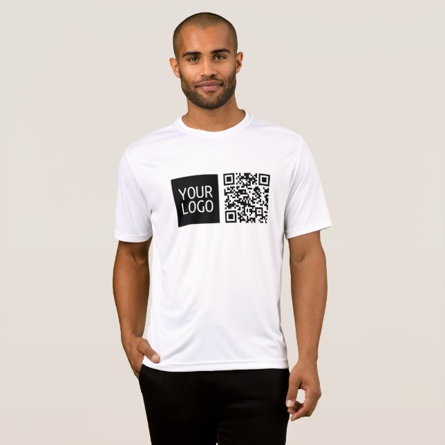 T-shirt Code QR modifiable et logo ou image de votre entre (Devant entier)