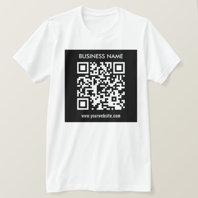 T-shirt Code QR modifiable (généré instantanément) | Noir (Design devant)