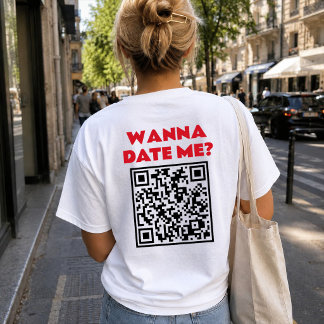 T-shirt Code QR personnalisé – Veux-tu sortir/me marier Co