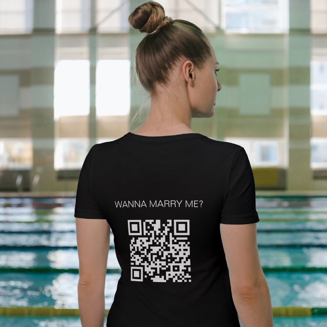T-shirt Code QR personnalisé Wanna Marry Me (Créateur téléchargé)