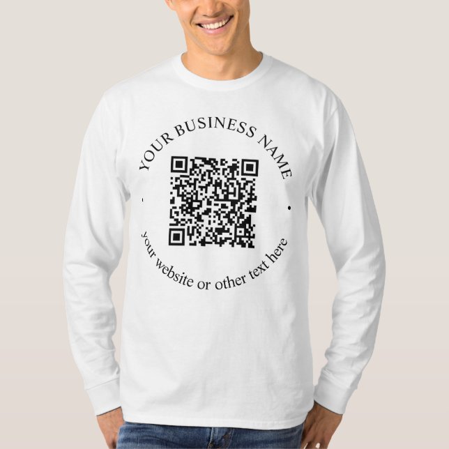 T-shirt Code QR téléchargé Plus Texte circulaire modifiabl (Devant)