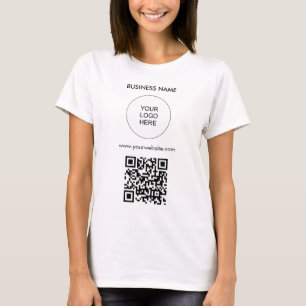 T-shirt Code QR Téléchargez votre logo Modèle femmes blanc