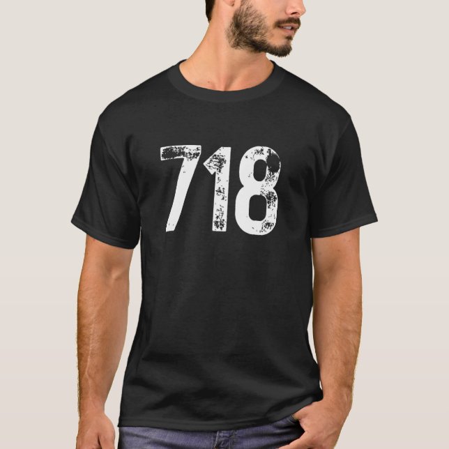 T-shirt Code régional 718 New York NY Compagnie de zone té (Devant)