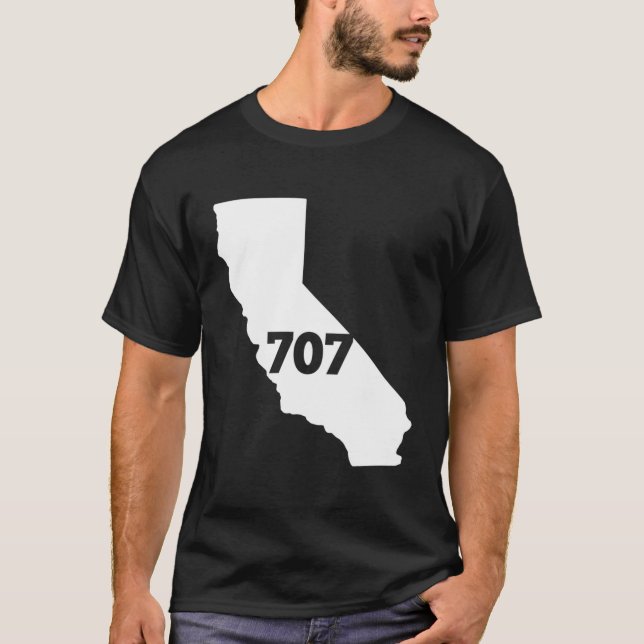 T-shirt Code régional California 707 (Devant)