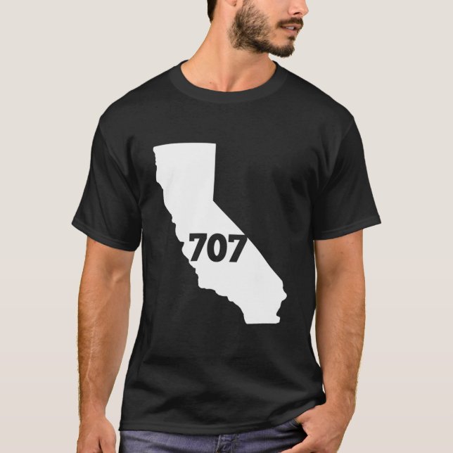 T-shirt Code régional California 707 (Devant)