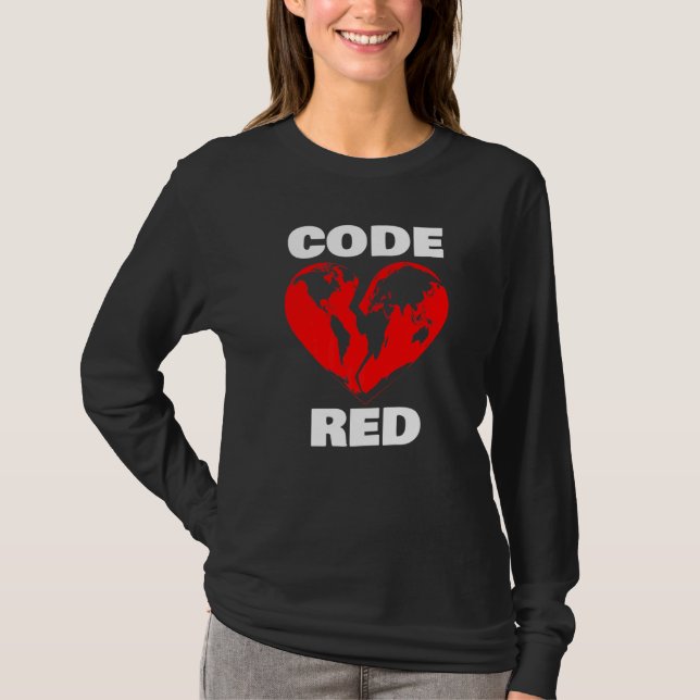 T-shirt Code Très Rouge Pour Humanité 1 (Devant)