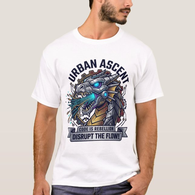 T-shirt Code Urbain d'Ascension est Rébellion Dragon Cyber (Devant)