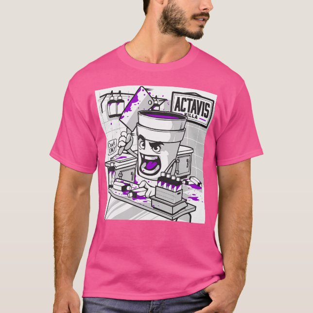 T-shirt Codeine Double Coupe Lean Purple Boire Sizzurp Rap (Devant)