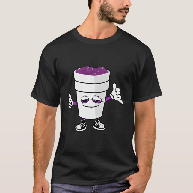 T-shirt Codeine Purple Drank Sizzurp Double Cup Lean (Devant)