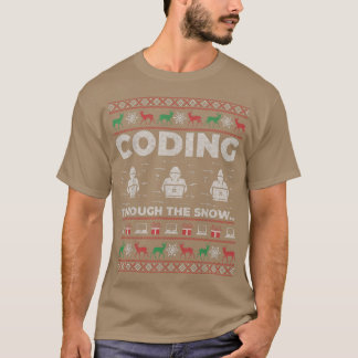 T-shirt Coder à Travers la Neige Cadeau de Noël laid pour 