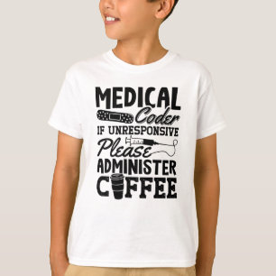 T-shirt Coder Médicale Café Assistant ICD Coding Cadeau
