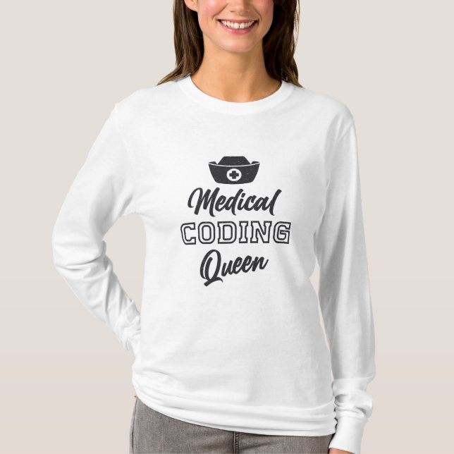 T-shirt Coder Médicale Queen Coding ICD Programmer Cadeau (Devant)