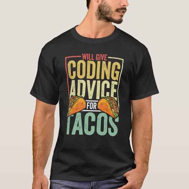 T-shirt Coder  Taco  Coding Mexican Food for Programmer (Devant)