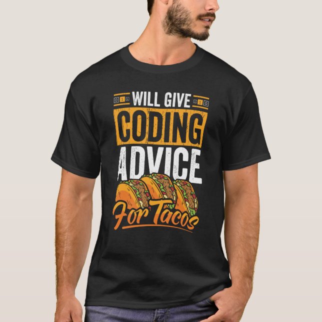T-shirt Coder Taco Coding Nourriture mexicaine pour progra (Devant)
