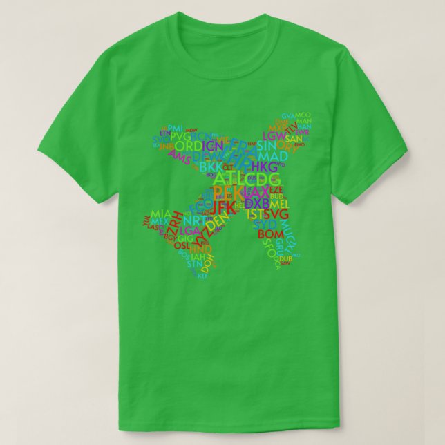 T-shirt Codes d'aéroport du monde (Design devant)