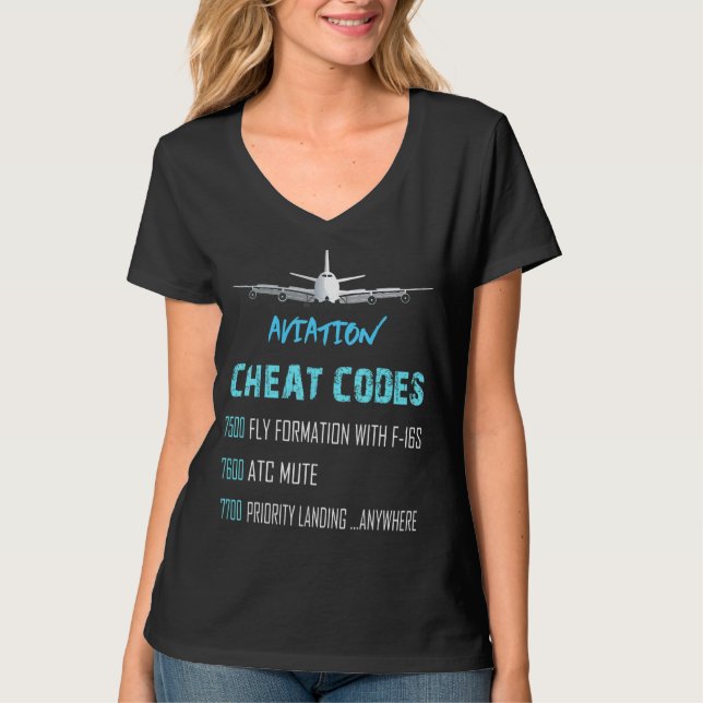 T-shirt Codes De Char De L'Aviation Rc Avion Vol Atc Aéron (Devant)