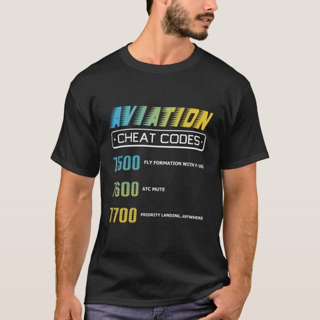 T-shirt Codes de la taxe aérienne Aviation Pilo (Devant)