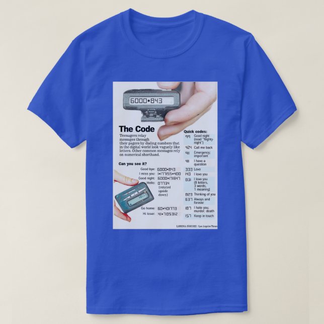 T-shirt Codes de téléavertisseur 1 (Design devant)