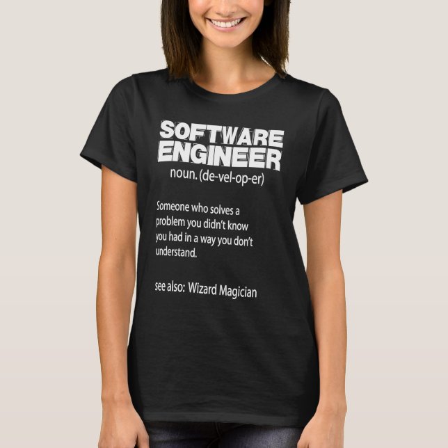 T-shirt Codeur de définition de l'ingénieur logiciel (Devant)