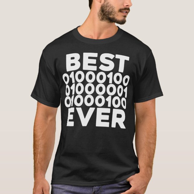 T-shirt Codeur de Fête des pères de code binaire meilleur  (Devant)
