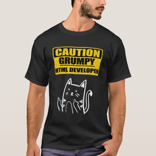T-shirt Codeur développeur Html Grumpy (Devant)