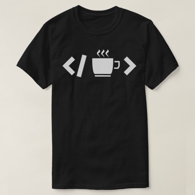 T-shirt Codeur programmeur Web développeur de code café (Design devant)