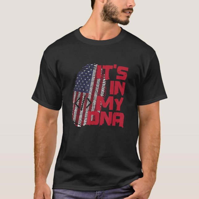 T-shirt Coding In Dna Fingerprint American Patriot 4th of  (Devant)