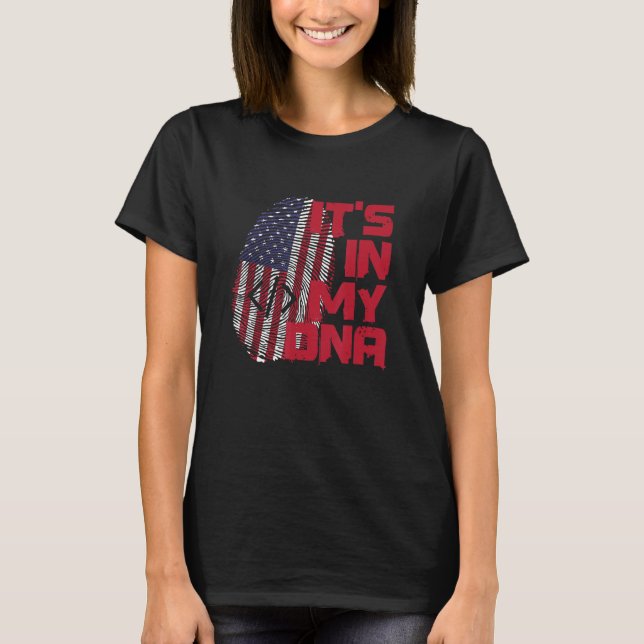 T-shirt Coding In Dna Fingerprint American Patriot 4th of  (Devant)