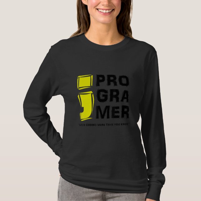 T-shirt Coding Programmer Ordinateur Aime Coder Plus Que Y (Devant)
