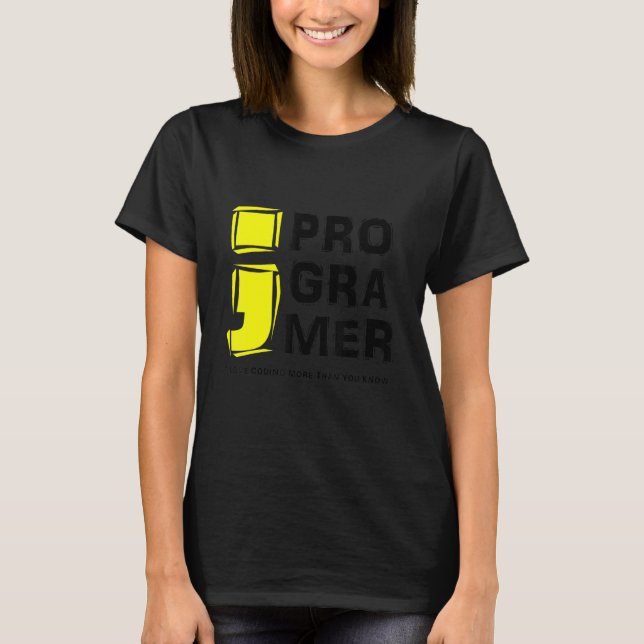 T-shirt Coding Programmer Ordinateur Aime Coder Plus Que Y (Devant)