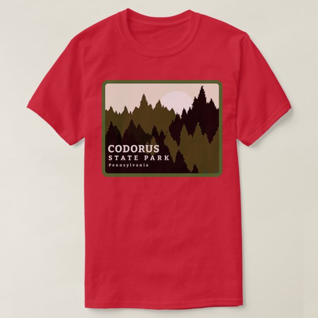 T-shirt Codorus State Park Pennsylvanie Forest Sunrise (Design devant)