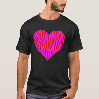 T-shirt Cœur à Imprimé Zèbre Amour Graphique Mignon Saint-
